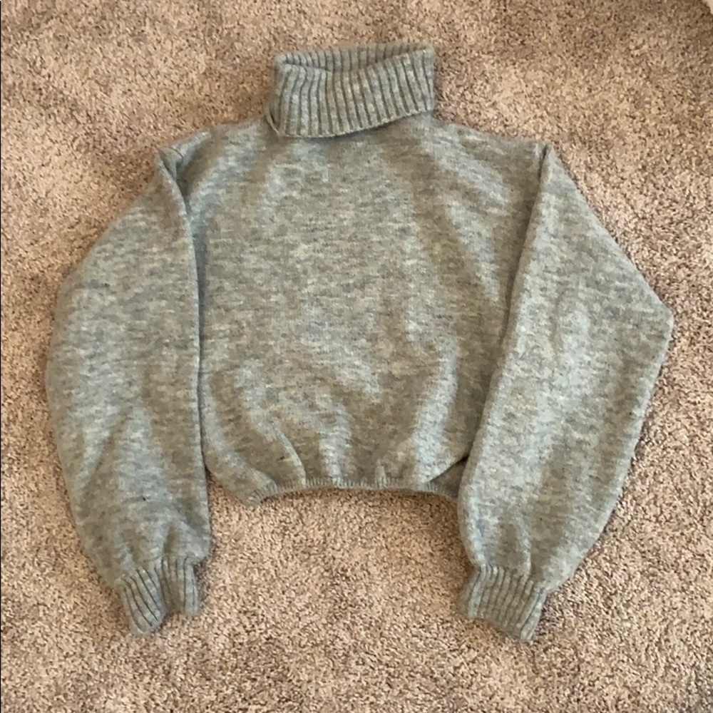 Superdown/revolve cropped turtle neck sweater